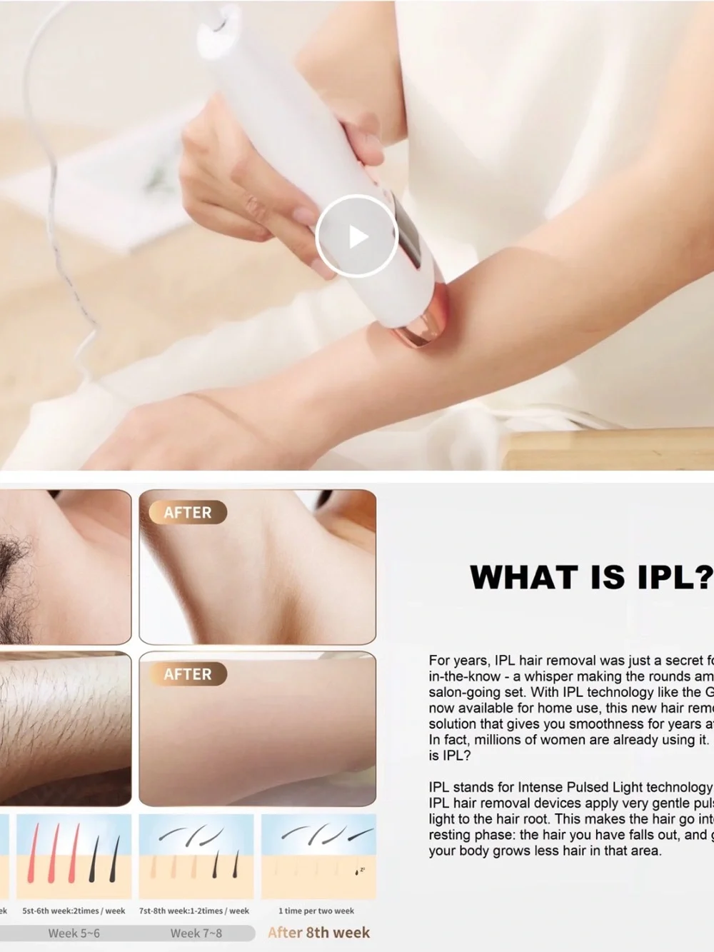 IPL Pulse Light Hair Removal Device ~ NIB ~ Never Used